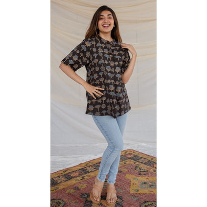 The Indian Ethnic Co. Black Ajrakh Cotton Tunic