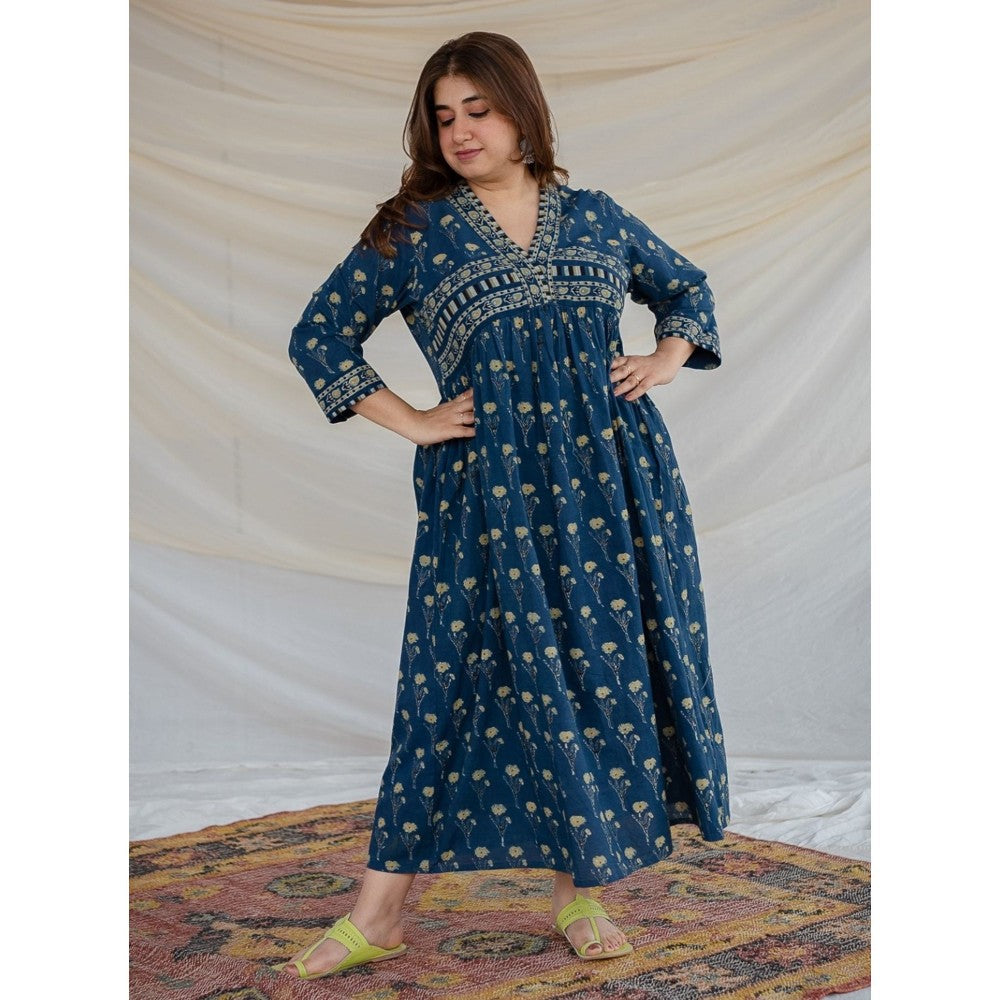 The Indian Ethnic Co. Ajrakh Cotton Maxi Dress