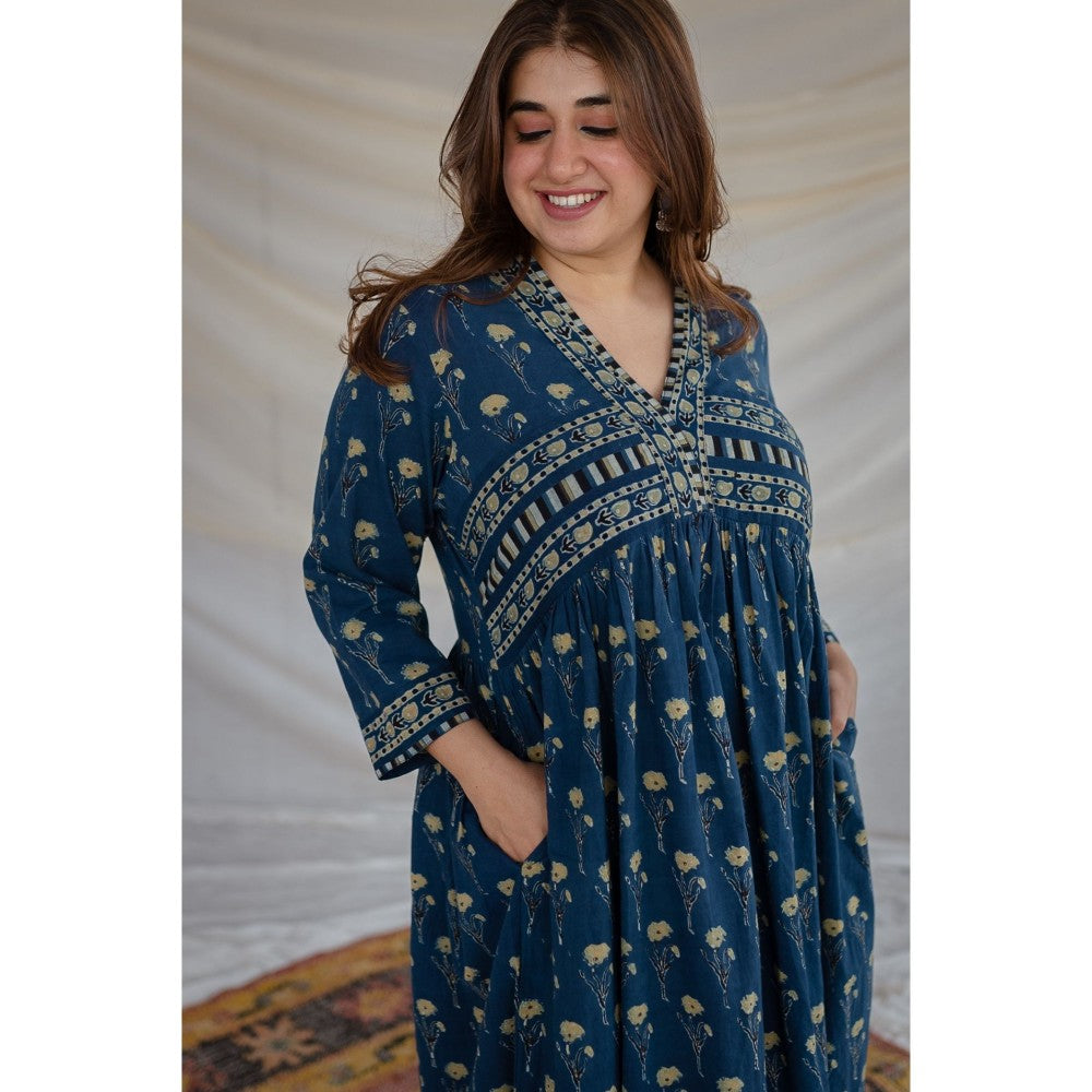 The Indian Ethnic Co. Ajrakh Cotton Maxi Dress