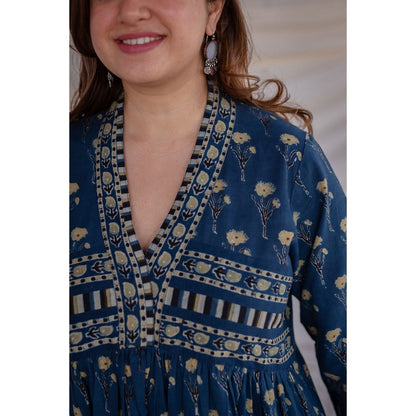 The Indian Ethnic Co. Ajrakh Cotton Maxi Dress