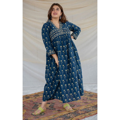 The Indian Ethnic Co. Ajrakh Cotton Maxi Dress