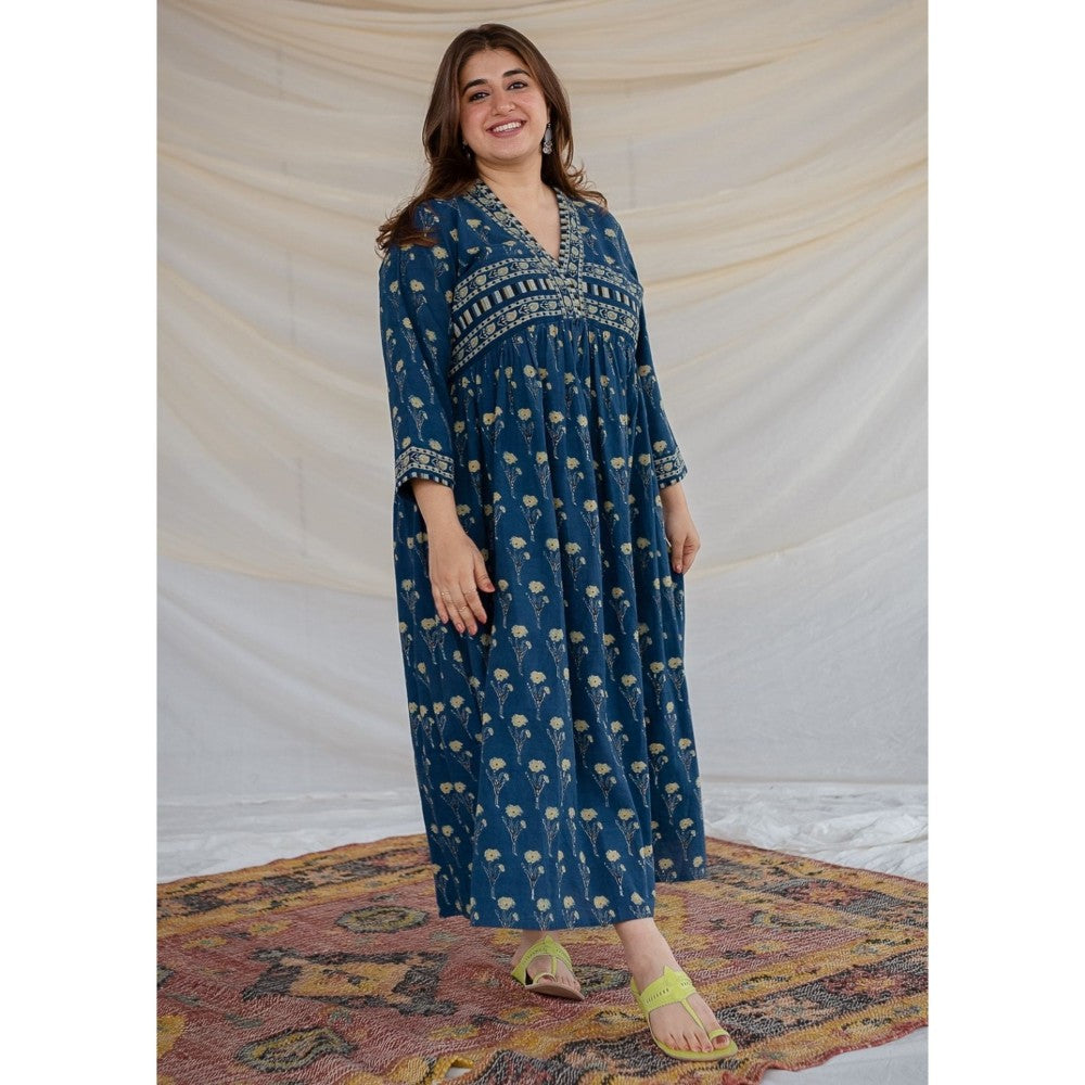 The Indian Ethnic Co. Ajrakh Cotton Maxi Dress