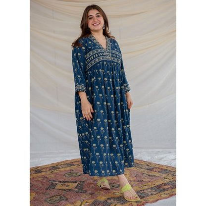 The Indian Ethnic Co. Ajrakh Cotton Maxi Dress