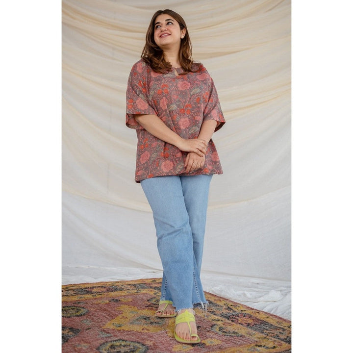 The Indian Ethnic Co. Floral Sanganeri Short Top