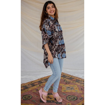 The Indian Ethnic Co. Black Jahota Cotton Tunic