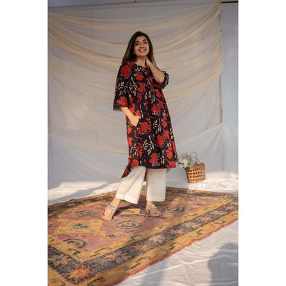 The Indian Ethnic Co. Black Jahota A-Line Kurta