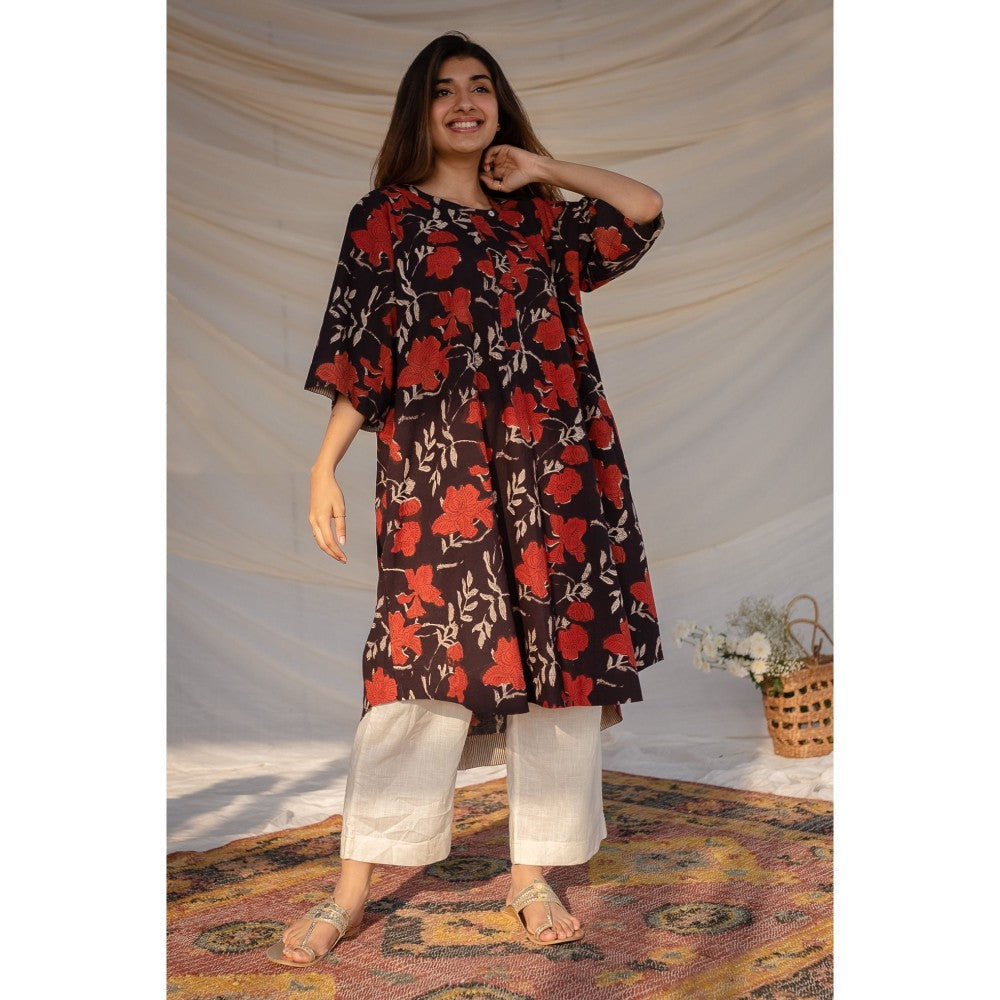 The Indian Ethnic Co. Black Jahota A-Line Kurta