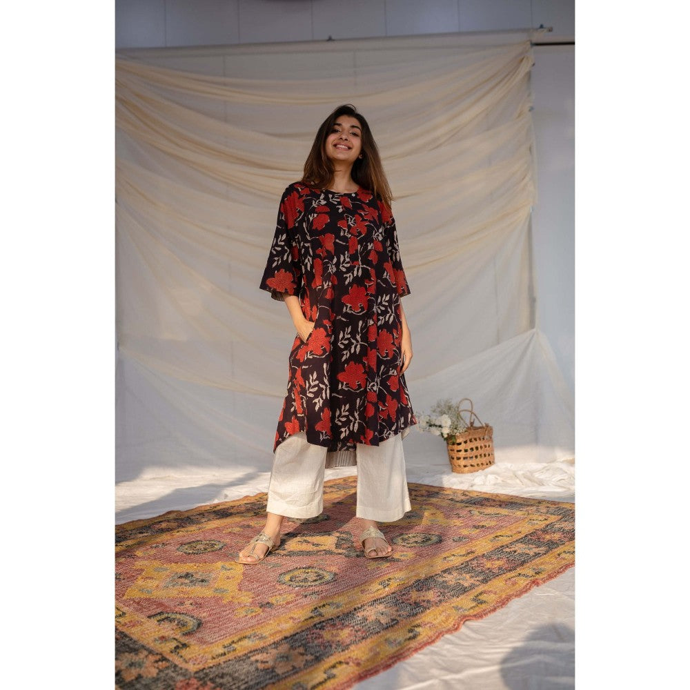 The Indian Ethnic Co. Black Jahota A-Line Kurta