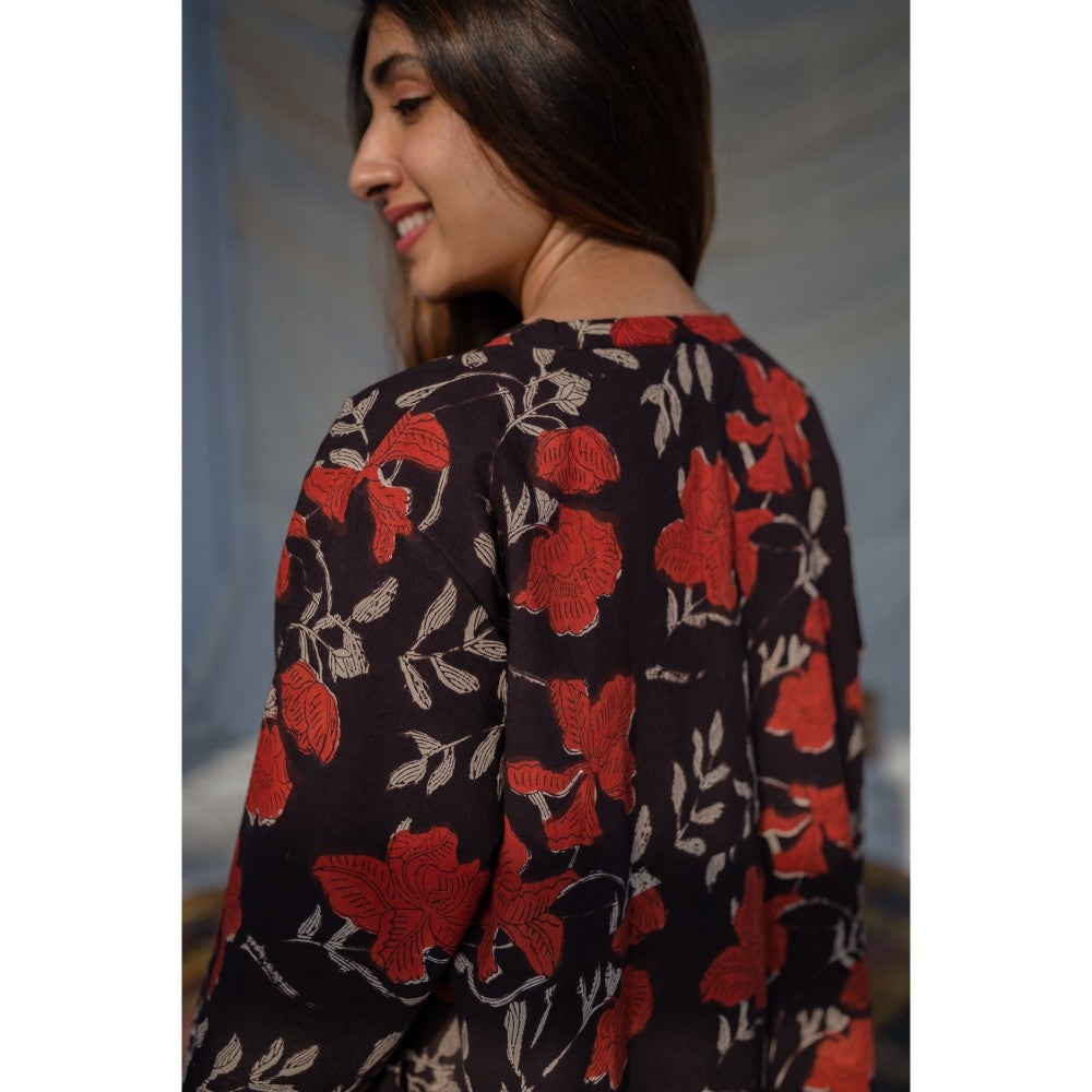 The Indian Ethnic Co. Black Jahota A-Line Kurta