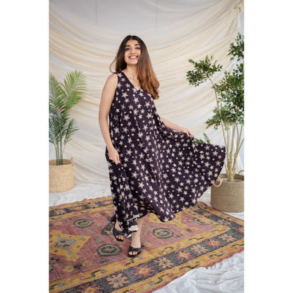 The Indian Ethnic Co. Black Ajrakh Cotton Dress