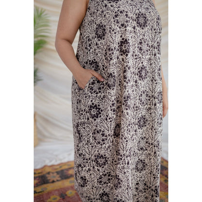 The Indian Ethnic Co. Black Kalamkari Cotton Dress