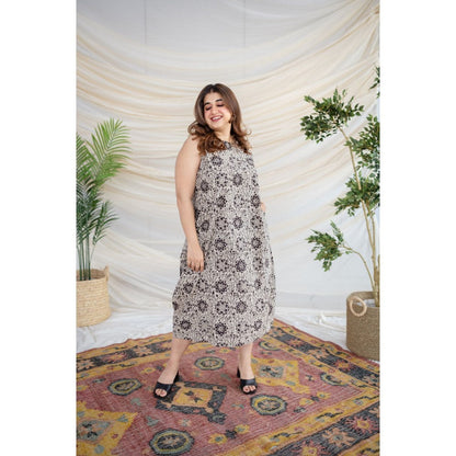 The Indian Ethnic Co. Black Kalamkari Cotton Dress