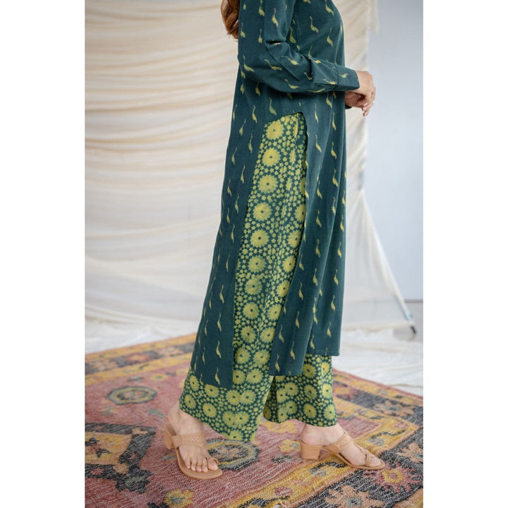 The Indian Ethnic Co. Brown Dabu Cotton Co-Ord Set