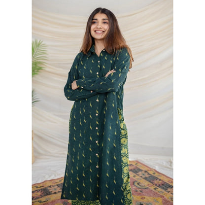 The Indian Ethnic Co. Brown Dabu Cotton Co-Ord Set