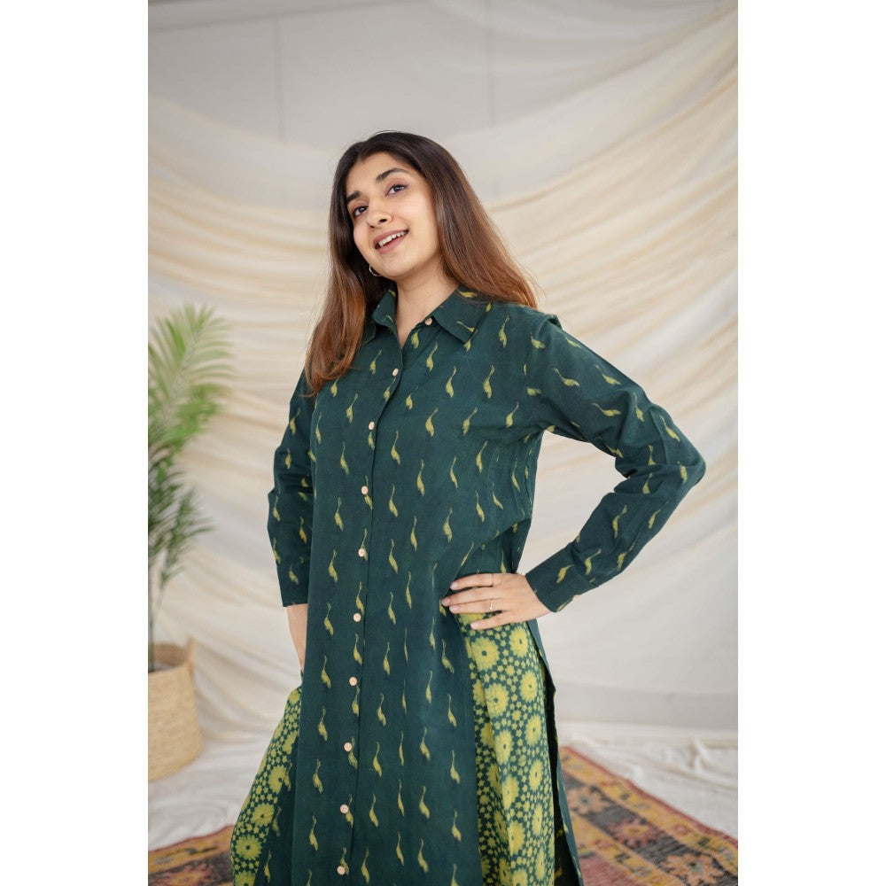 The Indian Ethnic Co. Brown Dabu Cotton Co-Ord Set