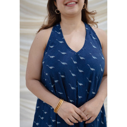 The Indian Ethnic Co. Indigo Dabu Cotton Dress