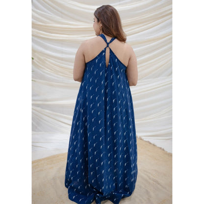 The Indian Ethnic Co. Indigo Dabu Cotton Dress
