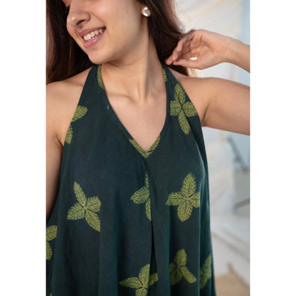 The Indian Ethnic Co. Green Dabu Cotton Top