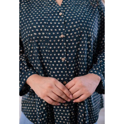 The Indian Ethnic Co. Green Fadat Cotton Shirt