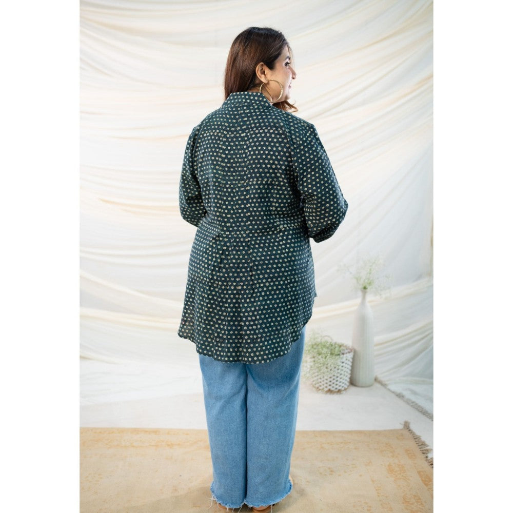 The Indian Ethnic Co. Green Fadat Cotton Shirt