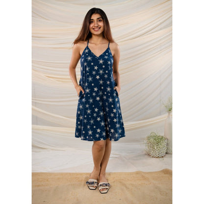 The Indian Ethnic Co. Indigo Dabu Cotton Dress