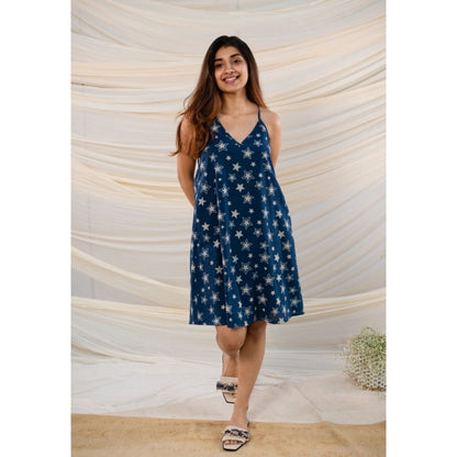 The Indian Ethnic Co. Indigo Dabu Cotton Dress