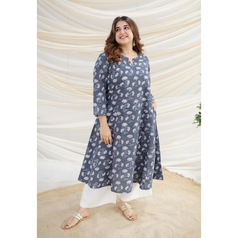 The Indian Ethnic Co. Dhriti Jahota Grey Cotton Kali Kurta