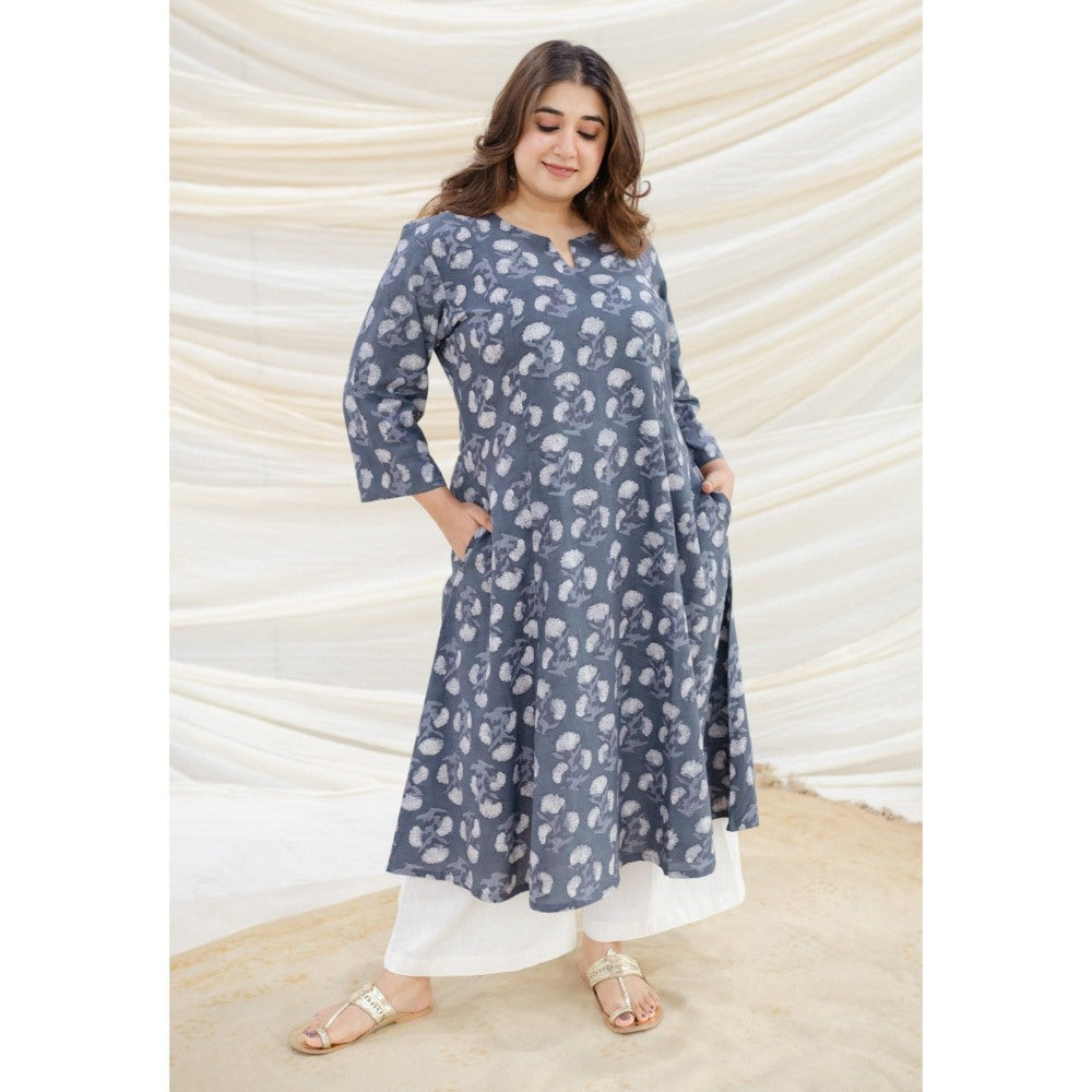 The Indian Ethnic Co. Dhriti Jahota Grey Cotton Kali Kurta