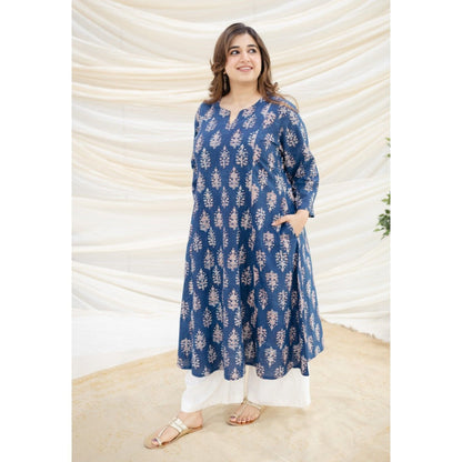 The Indian Ethnic Co. Garima Bagru Kali Cotton Kurta