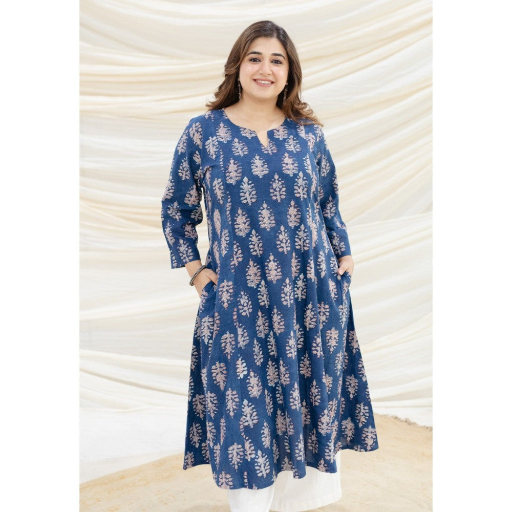 The Indian Ethnic Co. Garima Bagru Kali Cotton Kurta