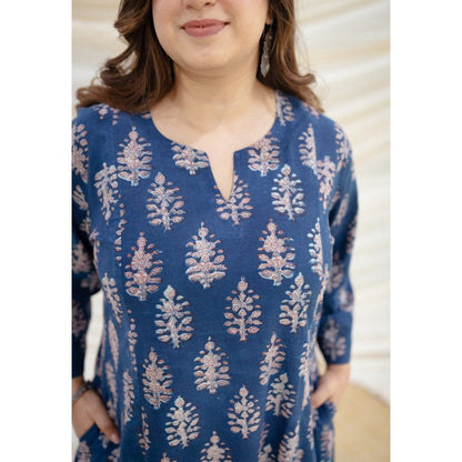 The Indian Ethnic Co. Garima Bagru Kali Cotton Kurta