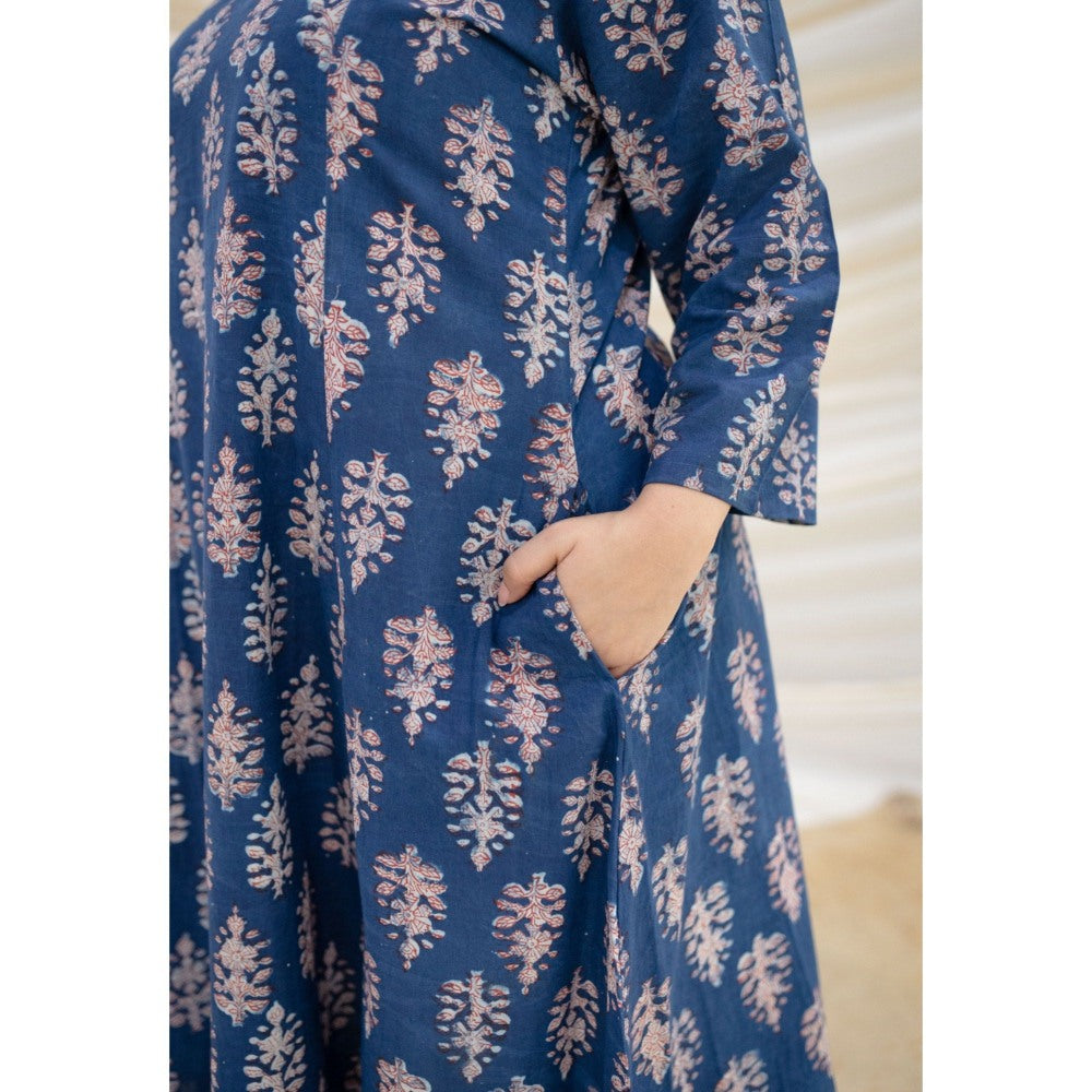 The Indian Ethnic Co. Garima Bagru Kali Cotton Kurta