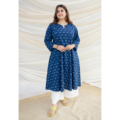 The Indian Ethnic Co. Irya Dabu Slub Cotton Kali Kurta