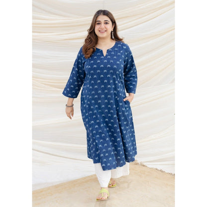 The Indian Ethnic Co. Irya Dabu Slub Cotton Kali Kurta