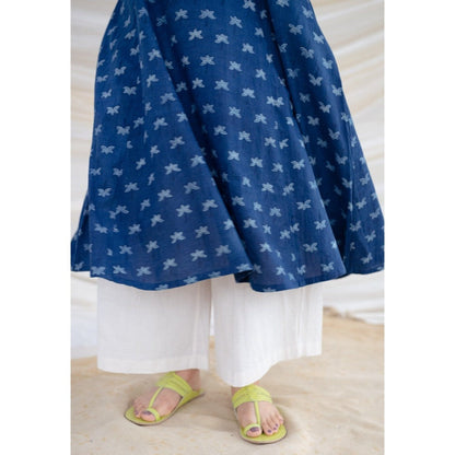 The Indian Ethnic Co. Irya Dabu Slub Cotton Kali Kurta