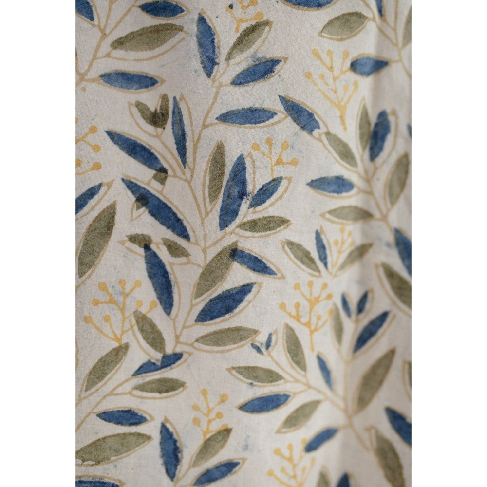 The Indian Ethnic Co. White Kalamkari Cotton Kali Kurta