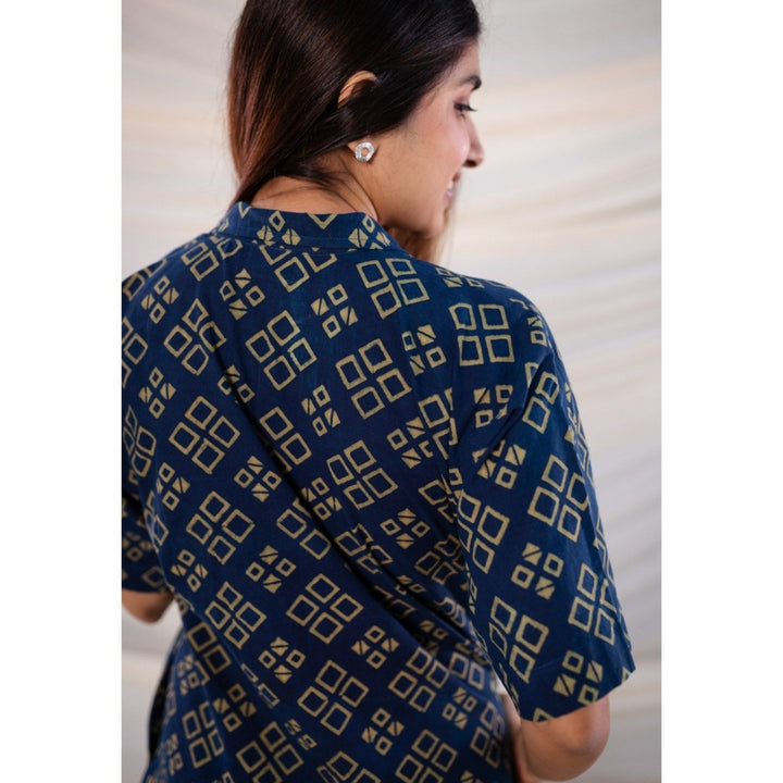 The Indian Ethnic Co. Indigo Ajrakh Cotton Dress