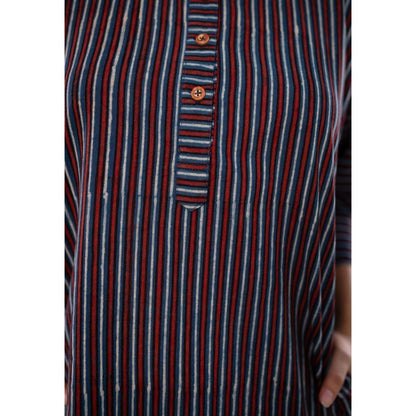 The Indian Ethnic Co. Marron Ajrakh Cotton Dress