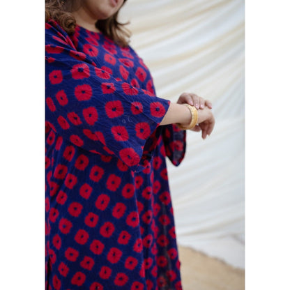 The Indian Ethnic Co. Indigo Cotton Vedha Bandhej Kurta Palazzo