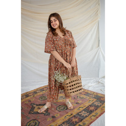 The Indian Ethnic Co. Manasha Kalamkari Rayon Pants