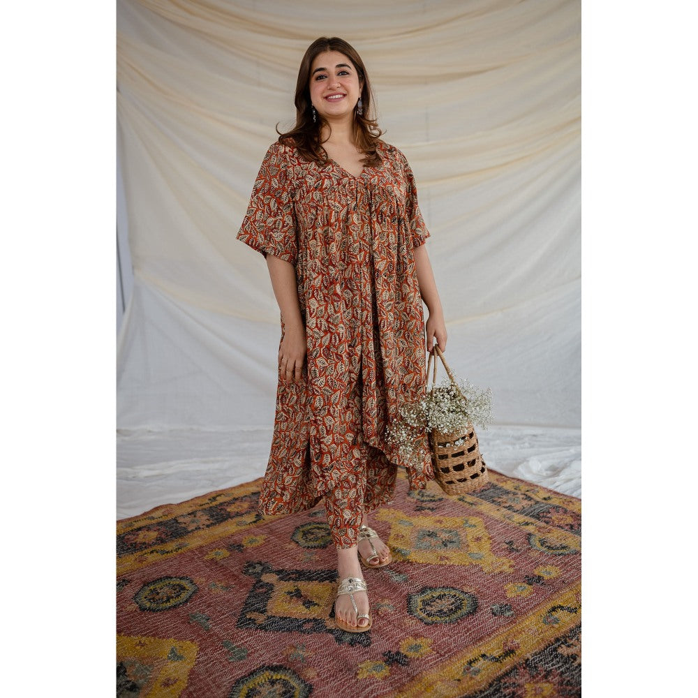 The Indian Ethnic Co. Manasha Kalamkari Rayon Pants