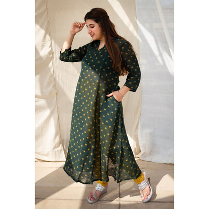 The Indian Ethnic Co. Maham Yellow Mul Cotton Churidar Natural Dyed