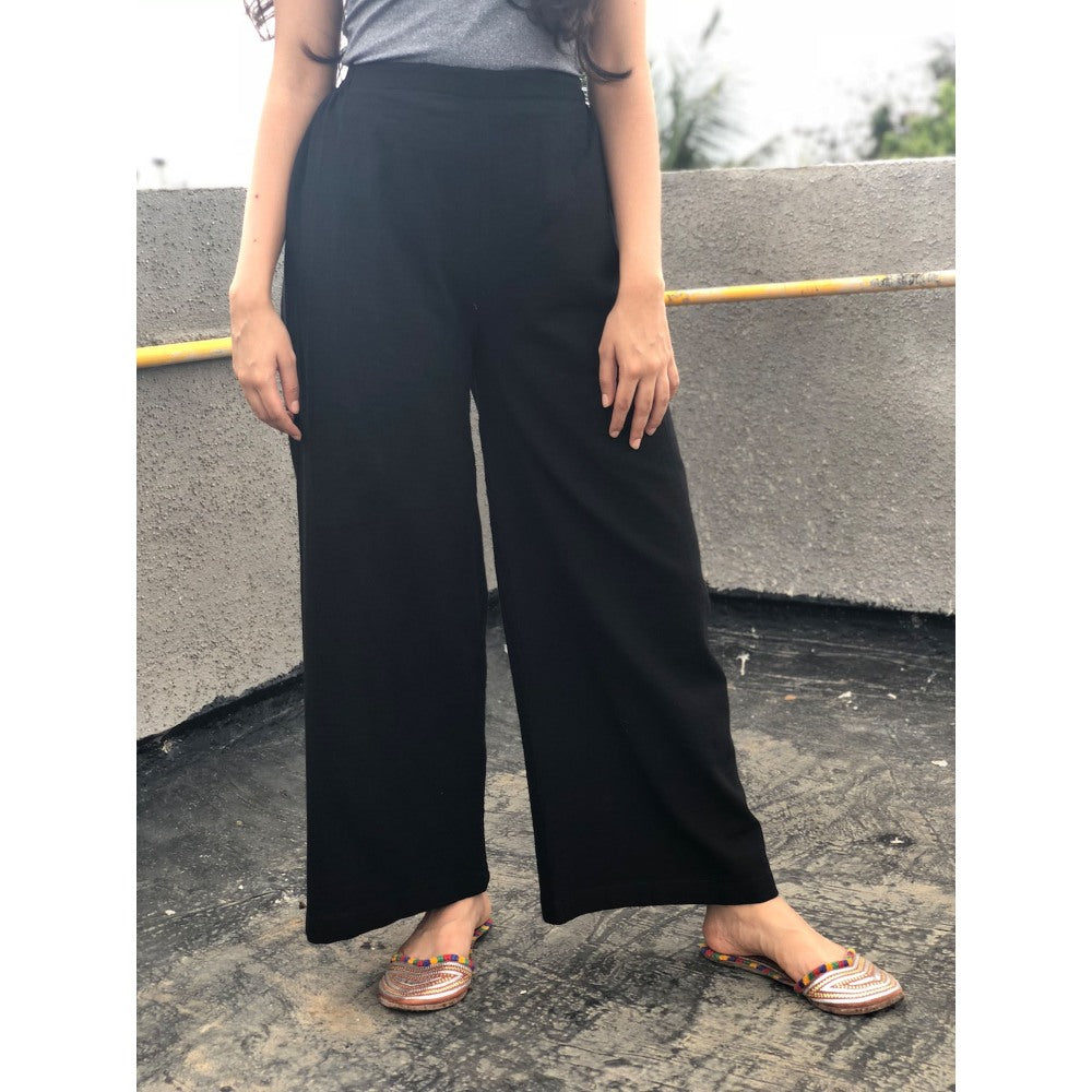 The Indian Ethnic Co. Black Kala Cotton Palazzo