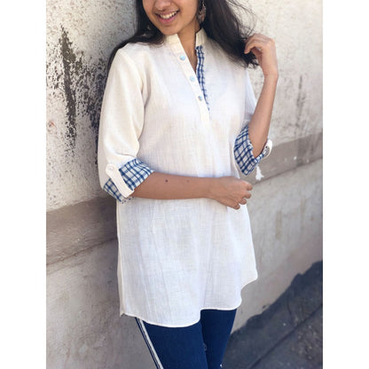 The Indian Ethnic Co. Ivory Indigo Tunic