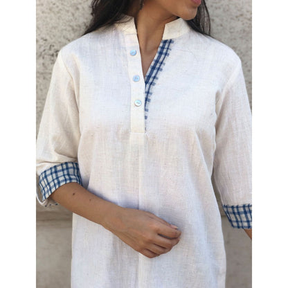 The Indian Ethnic Co. Ivory Indigo Tunic