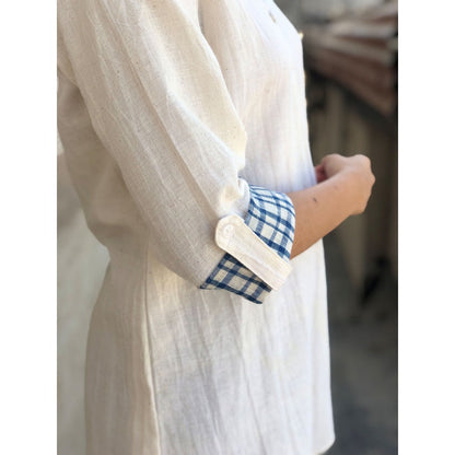 The Indian Ethnic Co. Ivory Indigo Tunic