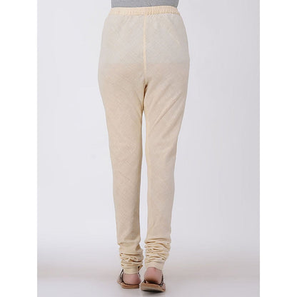 The Indian Ethnic Co. Ivory Elasticated Organic Kala Cotton Churidar