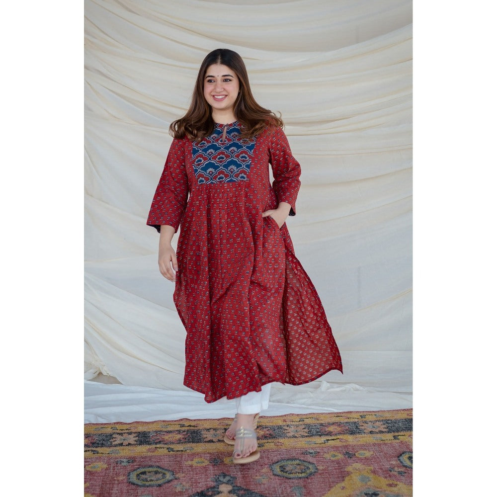 The Indian Ethnic Co. Nainika Ajrakh Cotton Kurta