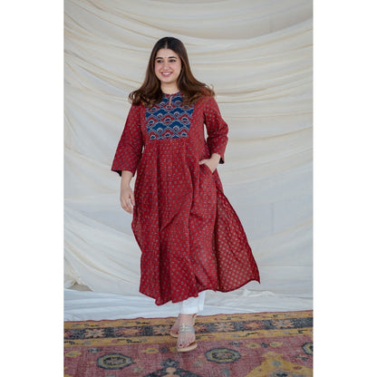 The Indian Ethnic Co. Nainika Ajrakh Cotton Kurta