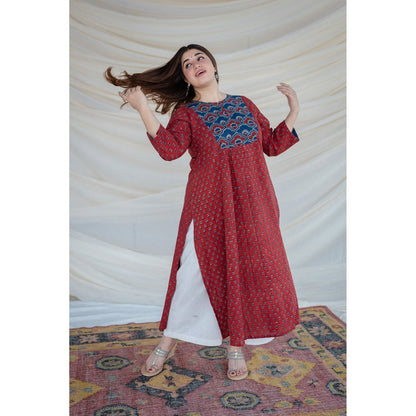 The Indian Ethnic Co. Nainika Ajrakh Cotton Kurta